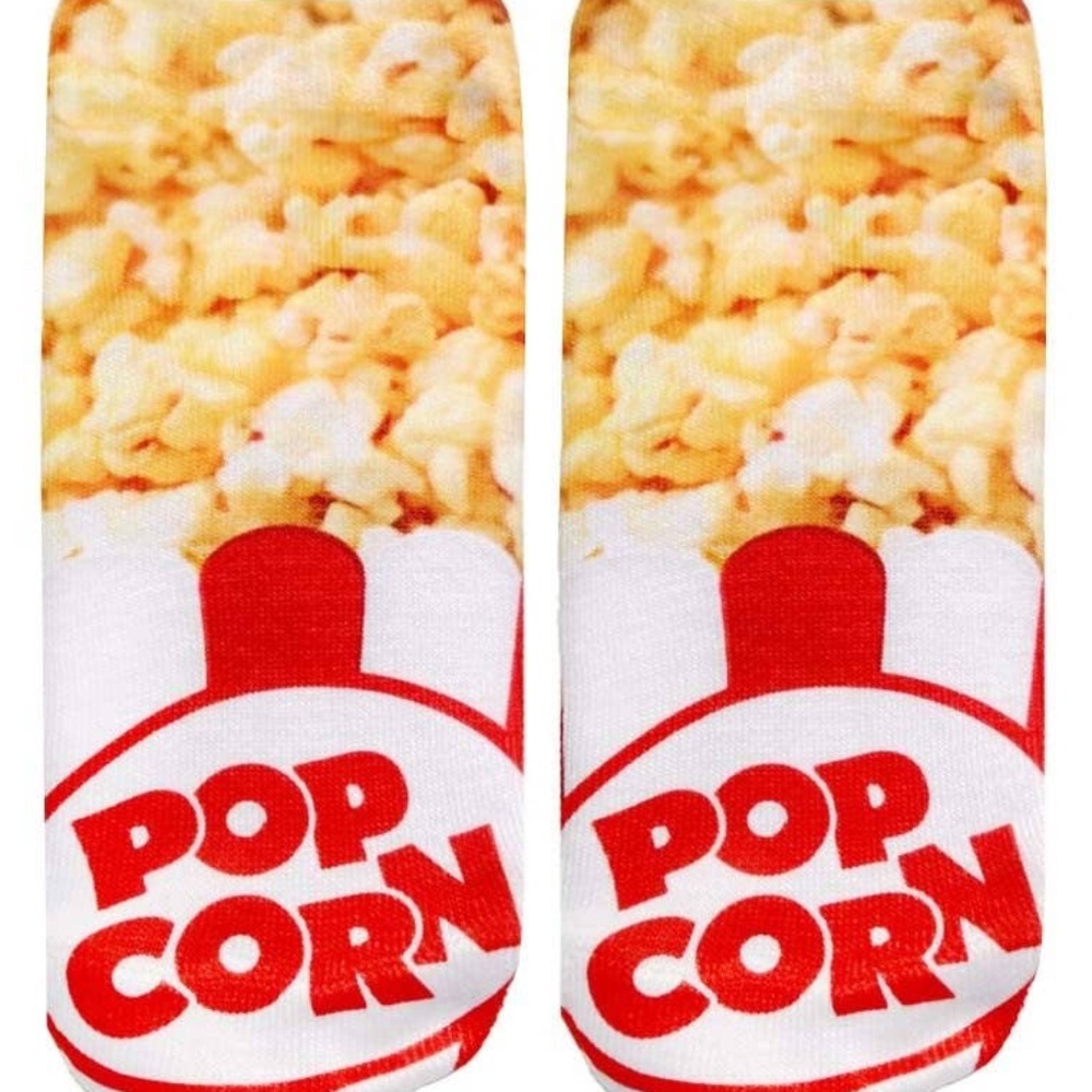 Graphic Ankle Socks - Classic Box of Popcorn